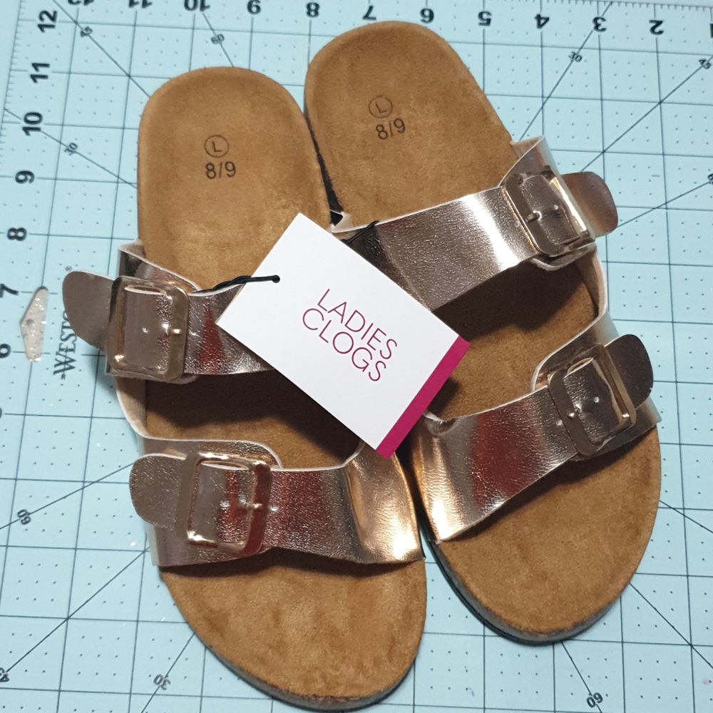 Ladies Glogs sandals for women double Buckle